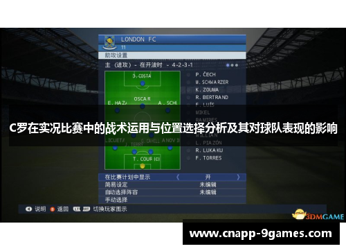 C罗在实况比赛中的战术运用与位置选择分析及其对球队表现的影响